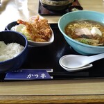 かつ亭 - 私の、セットメニューより、盛合せ＋昔風醤油ラーメンです