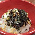 鴨と鶏 中華そば  大林 - 梅茶漬け 　梅肉、海苔、あられ、シラス(2020年8月)