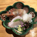 割烹 二郎 - ボタン海老、いか、鯛