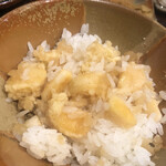 江戸前晋作 - ご飯に大星を混ぜて天バラにしていただきます