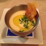 ①とうもろこしの冷製スープ