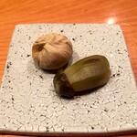 日本料理 たかむら - モンブラン・小茄子の蜜煮