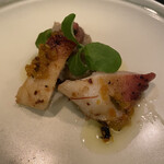 マリヨンヌ - 北寄のソテー、茄子マリネとピュレ