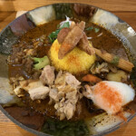 スープカレー なっぱ - 鶏ざんまいご飯200g 5辛　1250円