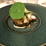 リストランテ カノフィーロ - 軽く炙ったブリ　カブとボッタルガ