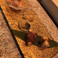 鮨 四 - 前菜五点盛り