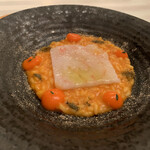 エノテーカ ピンキオーリ - リゾット、ボタン海老