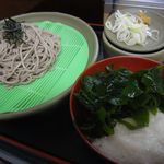 あじさい茶屋 - トロロつけそば[480円]＋ワカメ[60円]