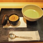 田頭茶舗 - ほうじ茶のモンブラン あたたかい抹茶