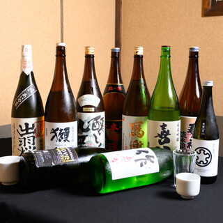 There are many brands of land-based products as well. Enjoy a delicious meal while sipping a glass of famous sake.