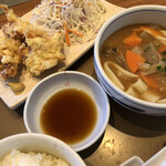 Yayoi Ken - とり天とだんご汁の定食 890円