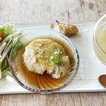 自然食カフェ 木々音 - 里芋1個は後ほど。提供まで50分待ちました。。。