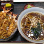 そば処おけや - 料理写真:エビ天丼セット_850円