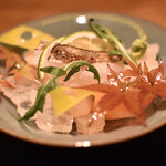 銀座 嘉.Yoshi - エボダイ 岩塩プレート