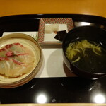 せき根 - お食事　鯛のちらし寿司 若竹汁 香の物