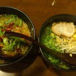 Shitamachi No Kuu - 半ラーメン　塩・半ラーメン　味噌坦々麺