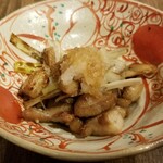 Ajino Soba Bei - 鴨皮ポン酢
                      これ、とても美味しい♪
                      皮に脂がしっかりのっていてぷりぷり！