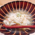 鮨 一 - 松茸と毛ガニのシャリ茶漬け