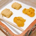 鮨 一 - 雲丹の食べ比べ