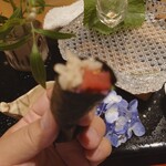 銀座 しのはら - 鮪とべったら漬の手巻き