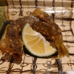 銀座 しのはら - 落ち鮎の唐揚げ