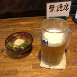 ねぶた - ビールとお通し。