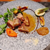 鉄板焼き 表参道 - 松阪牛サーロインの鉄板焼き
                      季節の焼き野菜