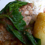 海猫軒 - ジャーマンスタイルのハンバーグには玉葱も沢山入っていました。これが美味いんだ。