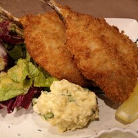 庵樹 - アジフライとポテトサラダ