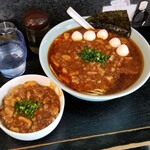 塩そば専門店 桑ばら - 四川麻婆麺＋四川麻婆丼