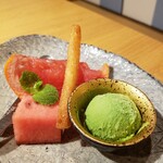 Shinwaen - グレープフルーツゼリーと抹茶アイス