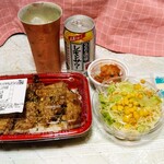 松屋 - 味噌漬けトンテキ丼生野菜セット キムチ　大盛　890円