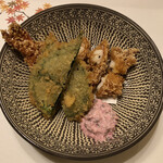 旬菜 おぐら家 - 足赤海老のサクサク揚げ