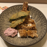 旬菜 おぐら家 - 足赤海老のサクサク揚げ