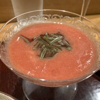 日本料理 太月 - トマトのすり流しとじゅんさい