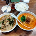 Chimma Ya - 【2020.10.7(水)】陳麻家定食(半担々麺＋肉ニラ炒め)950円→600円