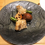 一碗水 - 宮保方頭魚(赤甘鯛 蓮根と栗と四角豆)