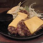 ハンバーグの智 - プレーンハンバーグ・ダブル（チェダーチーズ追加）