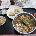 栄屋うどん店 - カレーうどん + ごぼう天