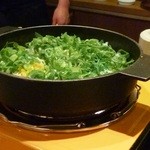 トキシラズ - 鶏すき焼きの後すき焼き鍋にご飯を入れて雑炊に
