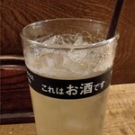 炭焼炉ばた くし路 - 2杯目・あらごし梅酒のソーダ割り