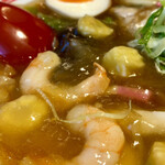 champonteisouhonke - 魚介類と肉野菜炒め餡掛け