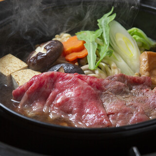 松坂牛サーロインのすき焼き、しゃぶしゃぶ