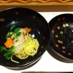 Fukuichi - 清汁仕立て   秋のいろどりしんじょう、松茸ほか