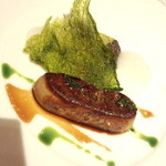 前菜　鴨のフォアグラのポワレ