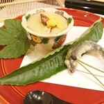 馬車道 大かわ - 栗のすり流し　子持ち稚鮎