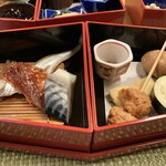 ホテルゆ華 - 朝食の焼魚と焼野菜