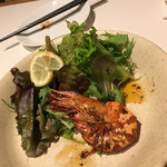 malibu PIZZERIA&CAFE - ガーリックシュリンプ、3尾乗っています。