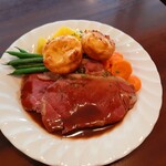 British roast beef with Yorkshire pudding