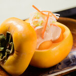 日本料理 櫻川 - 柿なます　胡麻醤油掛け